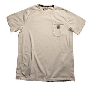 Carhartt Men's Force Relaxed Fit Pocket Ivory T-shirt - M